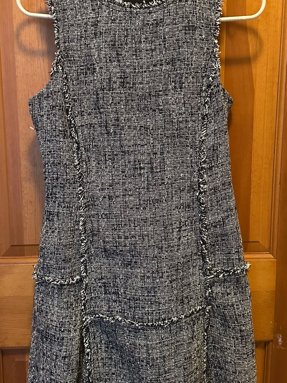 Banana Republic Tweed Fit-and-Flare Dress in Black and White - Picture 2 of 6